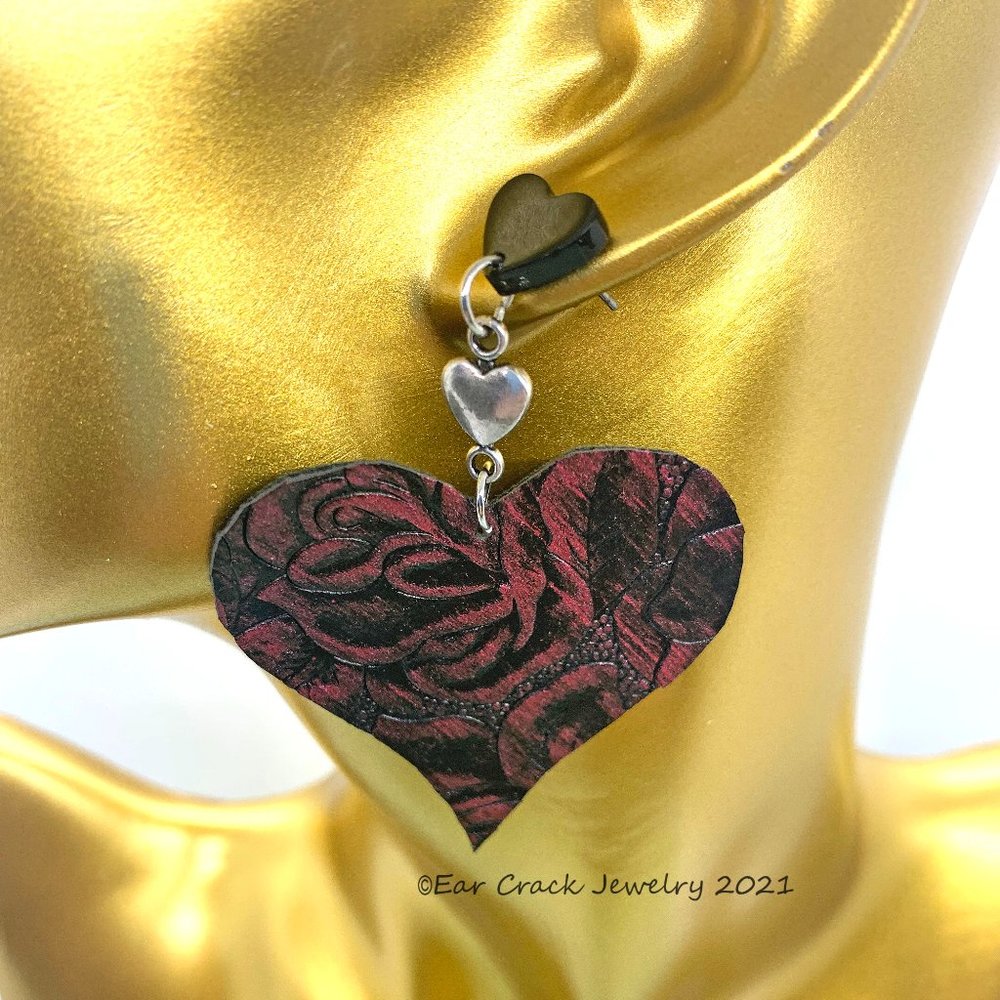 Restocked- Hand Crafted - Black & Red Faux Earrings